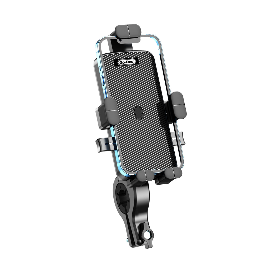 Go-Des universal bike handlebar mount adjustable multifunction bicycle  cycle shockproof motorcycle mobile phone holde - 100pcs 0.105cbm 26.6kg /  black