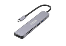 Загрузить изображение в программу просмотра галереи, Go-Des 7 in 1 USB Type C to Adapter Hub with 4K HDMI,TF/ SD Card Reader, USB-C, PD charging, 2 USB-A for MacBook and more