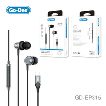 Load image into Gallery viewer, Go-Des Wire Stereo Metal Wired Music Earphone Gaming Headphones  In-Ear  Earphones