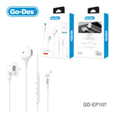 Go-Des best selling Wired Headphones Bass Magnetic Hifi Earphones For Iphone With Mic