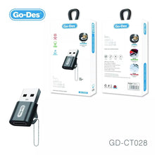 Load image into Gallery viewer, USB A Male to Type C Female Connectors Charger Converter Type-C Adaptors Go-Des OTG Converte USBC USB-C to USB Adapter