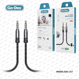 GAC-217 Go-Des  2meter 6Ft 3.5MM Listening Audio Cable Male to Male Focuses Cable Phone Car Speaker MP4 Headphone Audio AUX Cables