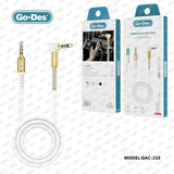 GAC-219  1meter /3FT Jack 3.5mm Audio  Cable Creation 90 Degree  Wire Gold-Plated Aux Cord Go-Des AUX Cable Car 3.5mm Audio Cable