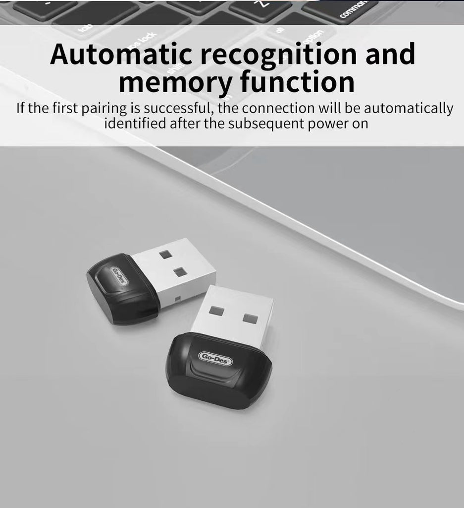 Go-Des USB Bluetooth 5.1 Adapter Dongle Maxesla Wireless Bluetooth Transmitter Receiver Audio V5.1 BE8651 Chip For Computer PC Laptop