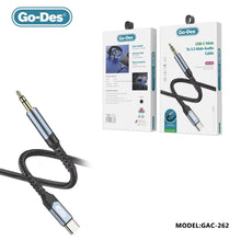 تحميل الصورة في عارض المعرض ، Go-Des 1.2meter Studio Microphone Gold-Plated USB C Aux Cable Type C Male to 3.5mm Male Jack Adapter Extension Audio Cable