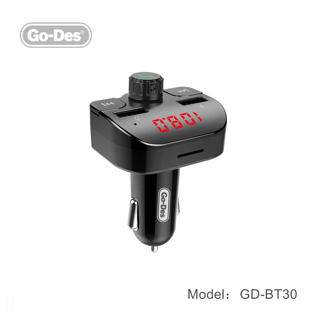 Go-Des Dual USB Port Car Charger MP3 Player Car Kit Auto Electronics Dual USB Charger LCD Display Portable Bluetooth Fm Transmitter For Car