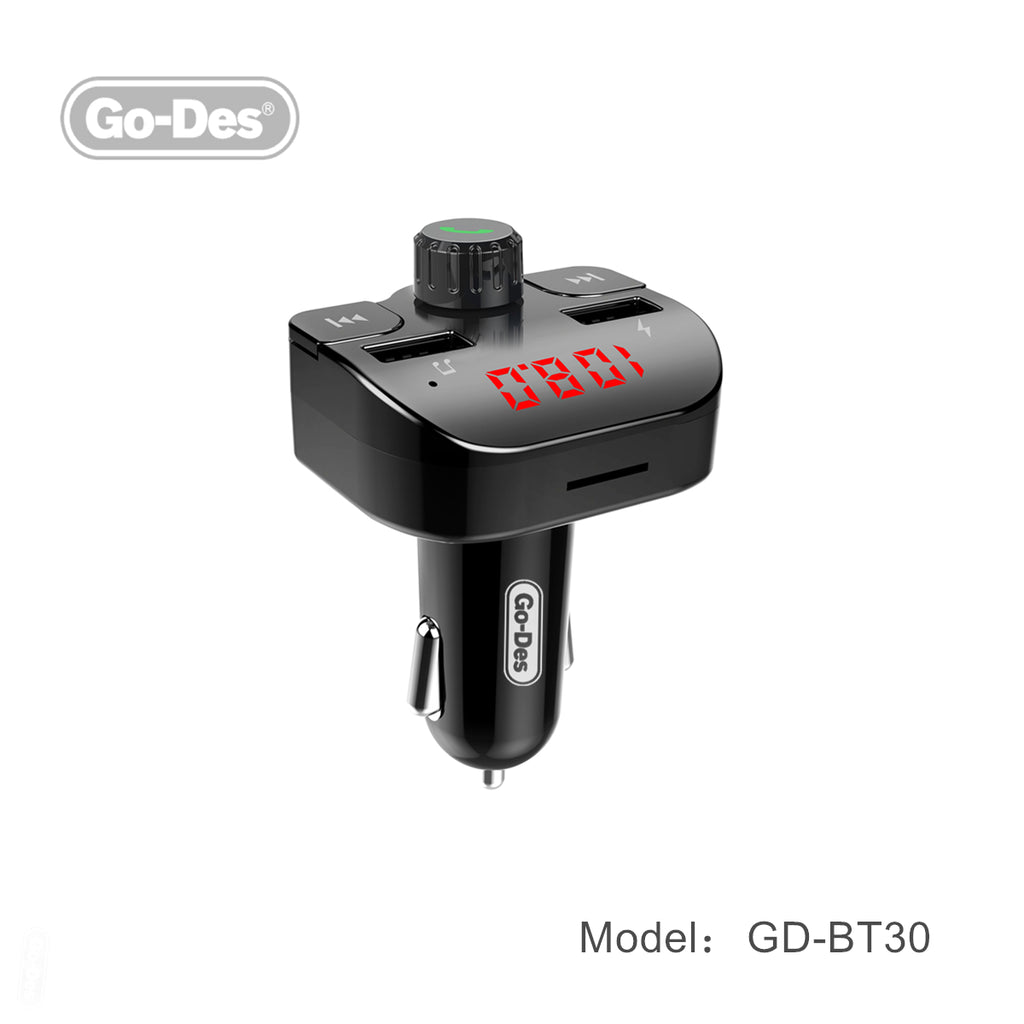 Go-Des Dual USB Port Car Charger MP3 Player Car Kit Auto Electronics Dual USB Charger LCD Display Portable Bluetooth Fm Transmitter For Car