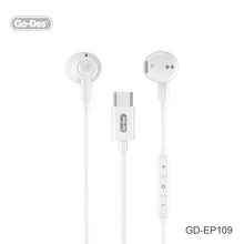 Charger l&#39;image dans la galerie, Go-Des Hi-Fi DAC Digital Stereo In Ear Wired Headset Noise Isolating in-Ear Wired Type-C Headphone with Mic for Samsung IPAD  Huawei USB-C Headphone Earphone USB-C Earbuds